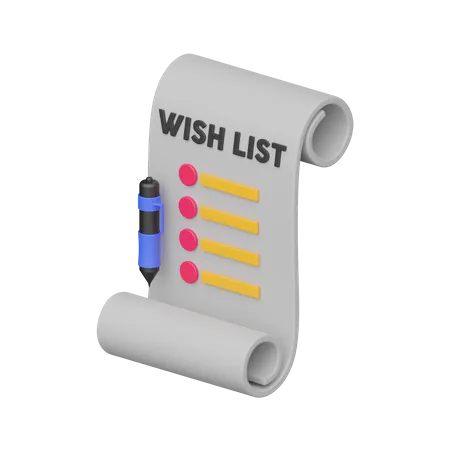 Wish List  3D Icon