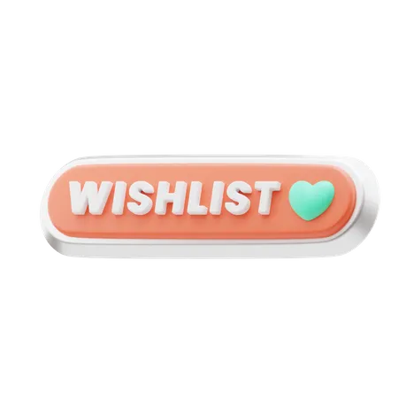 Shopping App Wishlist Button 3D Icon