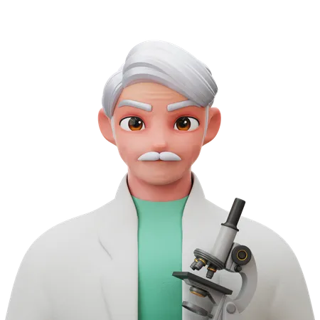 Wissenschaftler alter Mann  3D Illustration