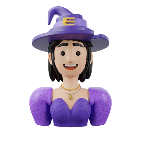 3 D Illustration Avatar Witch 3D Icon