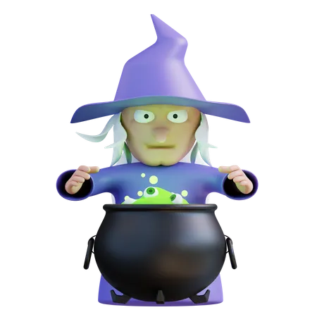 3 D Illustration Witch 3D Icon