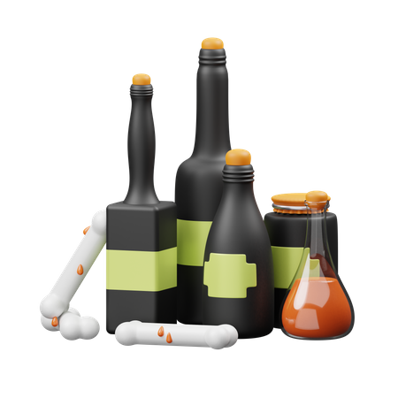 Witch Bottle  3D Illustration