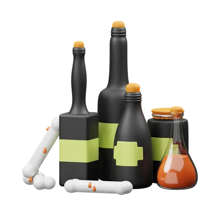 Witch Bottle  3D Illustration