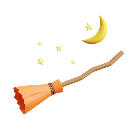 Witch Broom  3D Icon