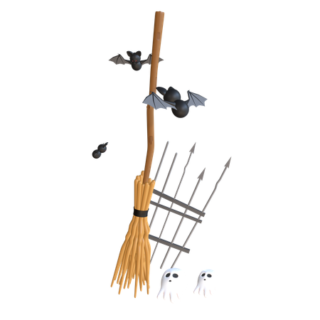 Witch Broom  3D Icon