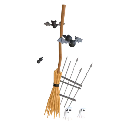 Witch Broom  3D Icon