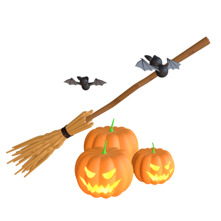 Witch Broom  3D Icon