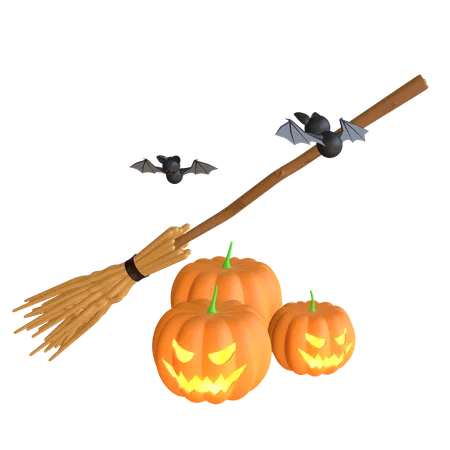 Witch Broom  3D Icon