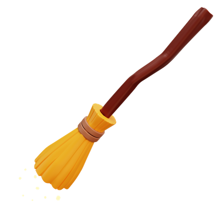 Witch Broom  3D Illustration