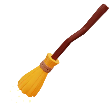 Witch Broom  3D Illustration