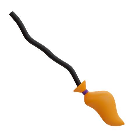 Witch Broom  3D Illustration