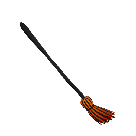 Witch Broom 3D Illustration