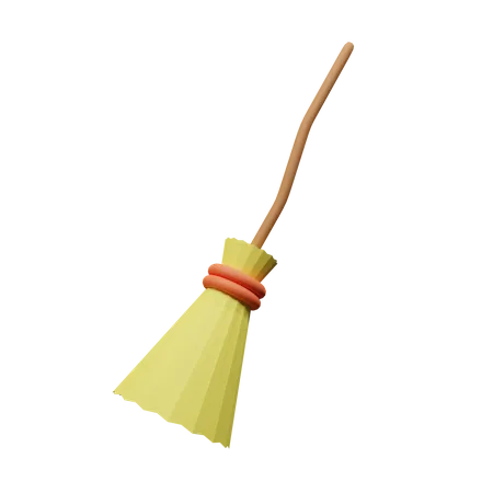 Halloween Witch Broom 3D Icon