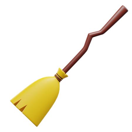Witch Broom 3D Icon