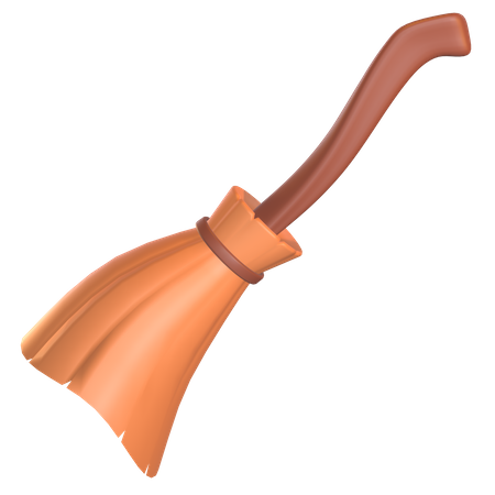 Witch Broom Stick  3D Illustration