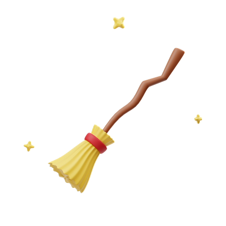 Witch Broomstick  3D Icon