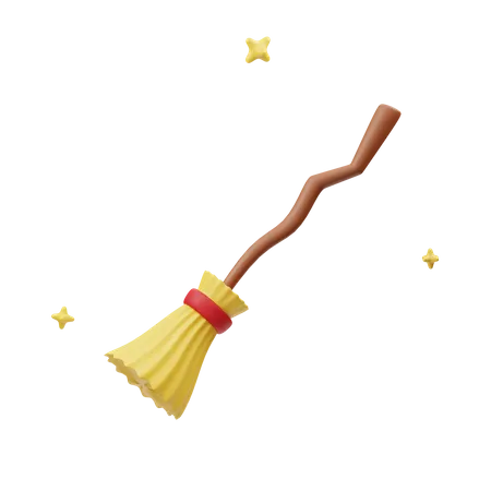 Witch Broomstick  3D Icon