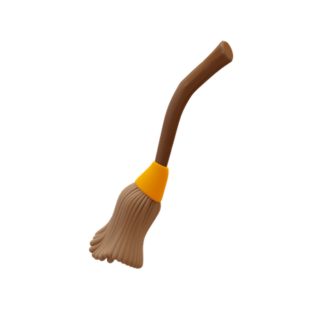 Witch Broomstick  3D Illustration