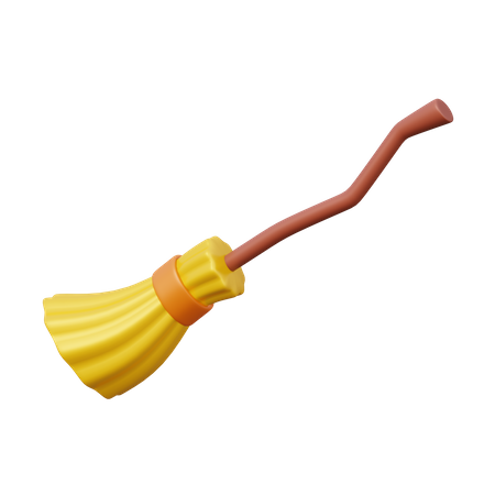 Witch Broomstick  3D Illustration