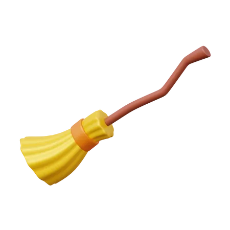 Witch Broomstick  3D Illustration