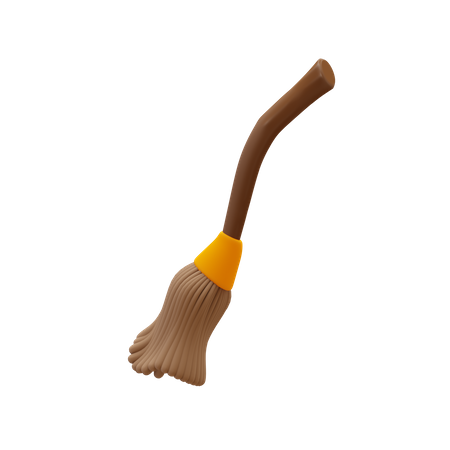 Witch Broomstick 3D Illustration