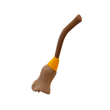 Witch Broomstick  3D Illustration