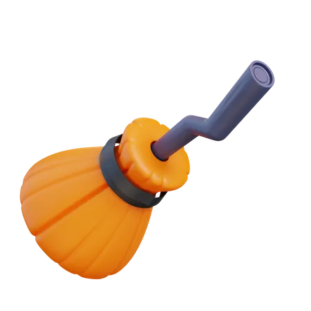 3 D Illustration Witch Broomstick 3D Icon