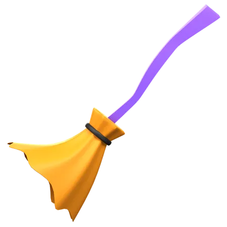 Witch Broomstick 3 D Icon Illustration 3D Icon