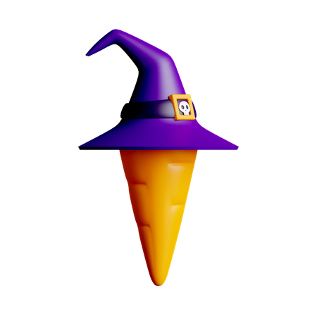 Witch Carrot  3D Icon