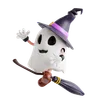 Witch Ghost Riding Broom