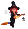 Witch Girl Holding Scary Pumpkin