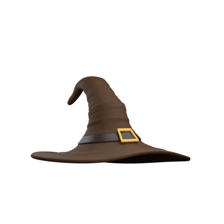 Witch Brown Hat Witch Broom 3 D Illustration 3D Icon
