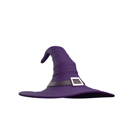Witch Purple Hat Witch Broom 3 D Illustration 3D Icon