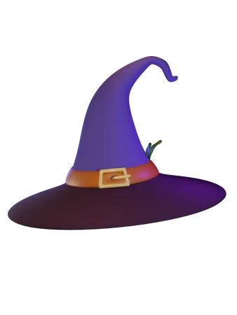 A Witchs Hat With Leaves 3D Icon