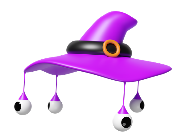 Witch Hat With Eye  3D Icon