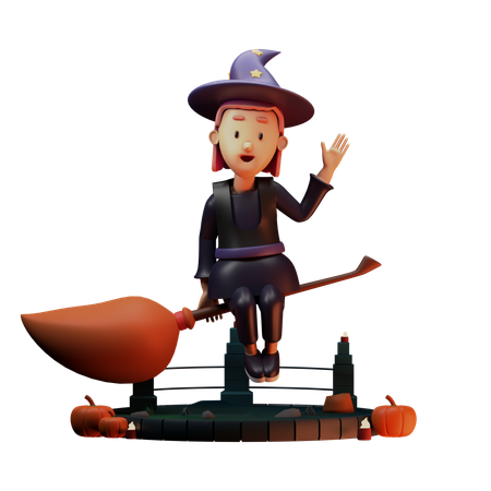 Witch Man Showing Hand  3D Illustration