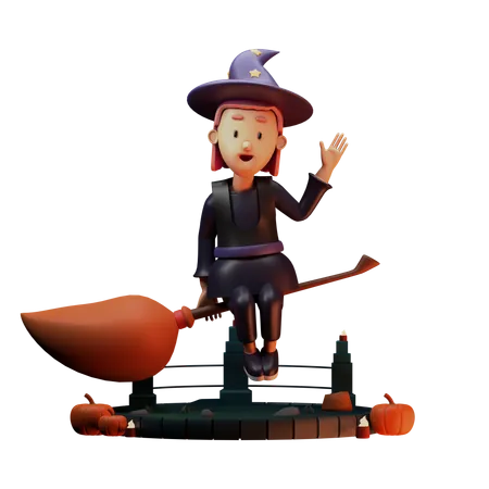 Witch Man Showing Hand  3D Illustration