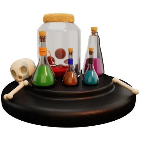 Witch Poison Bottle  3D Illustration