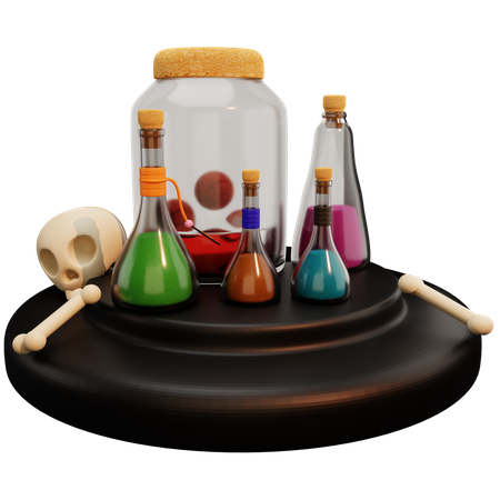 Witch Poison Bottle 3D Illustration