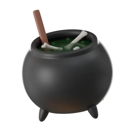 Witches Pot 3 D Render Icon 3D Icon