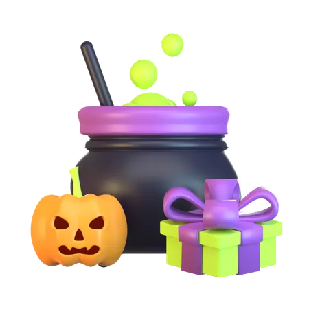 3 D Halloween Witch Pot Isometric Icon 3D Icon