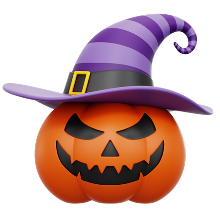 Witch Pumpkin  3D Icon