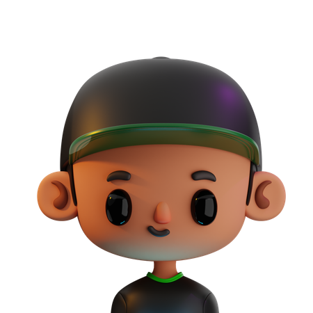 With Black Hat  3D Icon