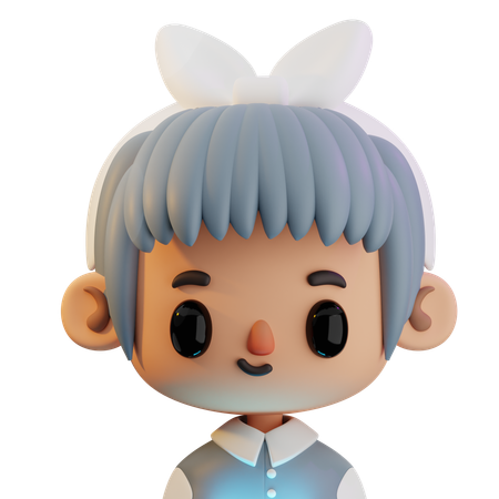 With Bunny Headband  3D Icon