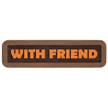With Friend Button  3D Icon