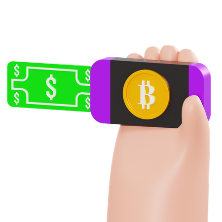 Withdraw Bitcoin  3D Icon