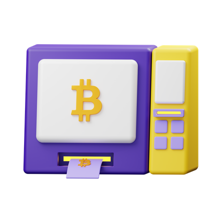 Withdraw Bitcoin  3D Illustration