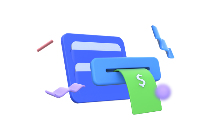 Withdraw money  3D Illustration