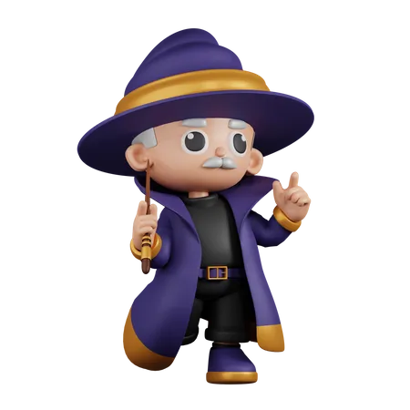 Wizard Feeling Happy  3D Illustration