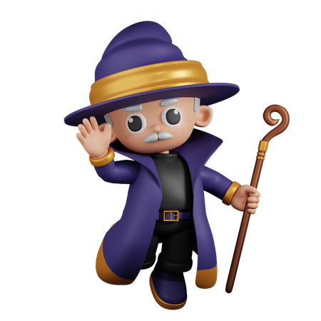 Wizard Happy  3D Illustration